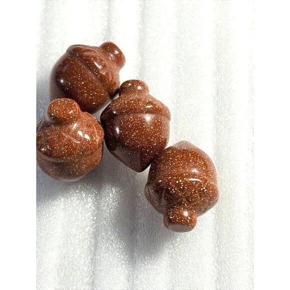 Mini Acorn Carvings - Your Choice - Blue Aventurine -Gold Sandstone - Picture 3 of 5